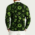 thumbnail image 4 of Havenx Mens Ribbed Knit Shirt Crewneck Funky Mardi Gras Printed Pullover Long Sleeve Knitted Dress Sweater Mask Graphic Carnival Holiday Party Lightweight Dress,Dark Green S, 4 of 6