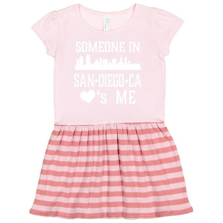 

Inktastic San Diego Someone Loves Me Skyline Gift Toddler Girl Dress