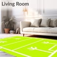 thumbnail image 2 of ODIKA 2'x3' Machine Washable Non-Slip Area Rug, Athletic Field Goal Post Design with Endzone Graphics High Traffic Rug with Pad, Green, 668652, 2 of 8