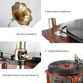 thumbnail image 3 of LuguLake Tocadiscos Retro Tocadiscos Todo en Uno Fonógrafo Vintage Gramófono Nostálgico para LP con Bocina de Cobre, Altavoz Incorporado Entrada Auxiliar de 3,5 mm/USB, 3 of 5
