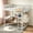 Light White, variant on AUU Full Size Metal Loft Bed with L-Shaped Desk, LED Light Strip, Charging Station, Computer Tray & Hanging Area – Special Round Pipe Design