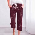 thumbnail image 2 of YDLCAFD Women's Spring And Summer Printed Lace Up Pocket Loose Wide Legged Capris (3), 2 of 4