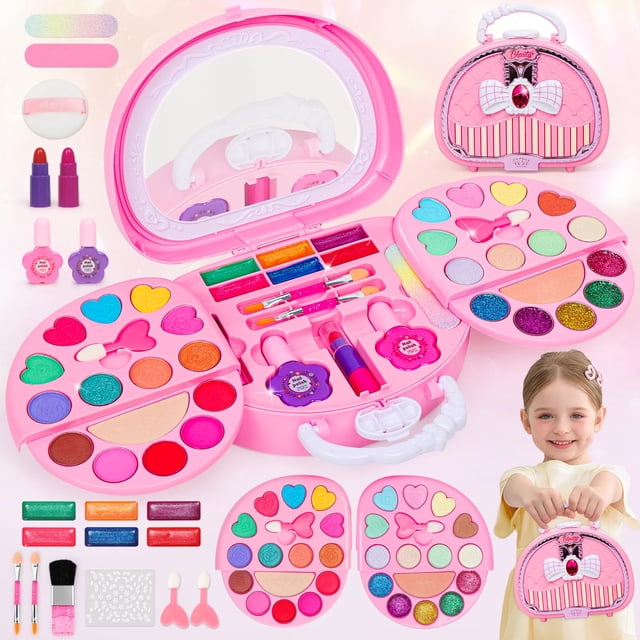 Kit de maquillaje Topsolid Kids Real, lavable con espejo de 5 a 8 años