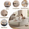 thumbnail image 4 of 65" Oversized Indoor Cloud Couch Chair, Boneless Wide Armrest Chaise with 3 Pillows, Comfy Cozy Sofa Bed, White, 4 of 7