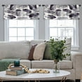 thumbnail image 4 of LALILO Kitchen Curtain Valance Watercolor Black Rod Pocket Window Curtain 52"x 18" Set of 2, 4 of 7