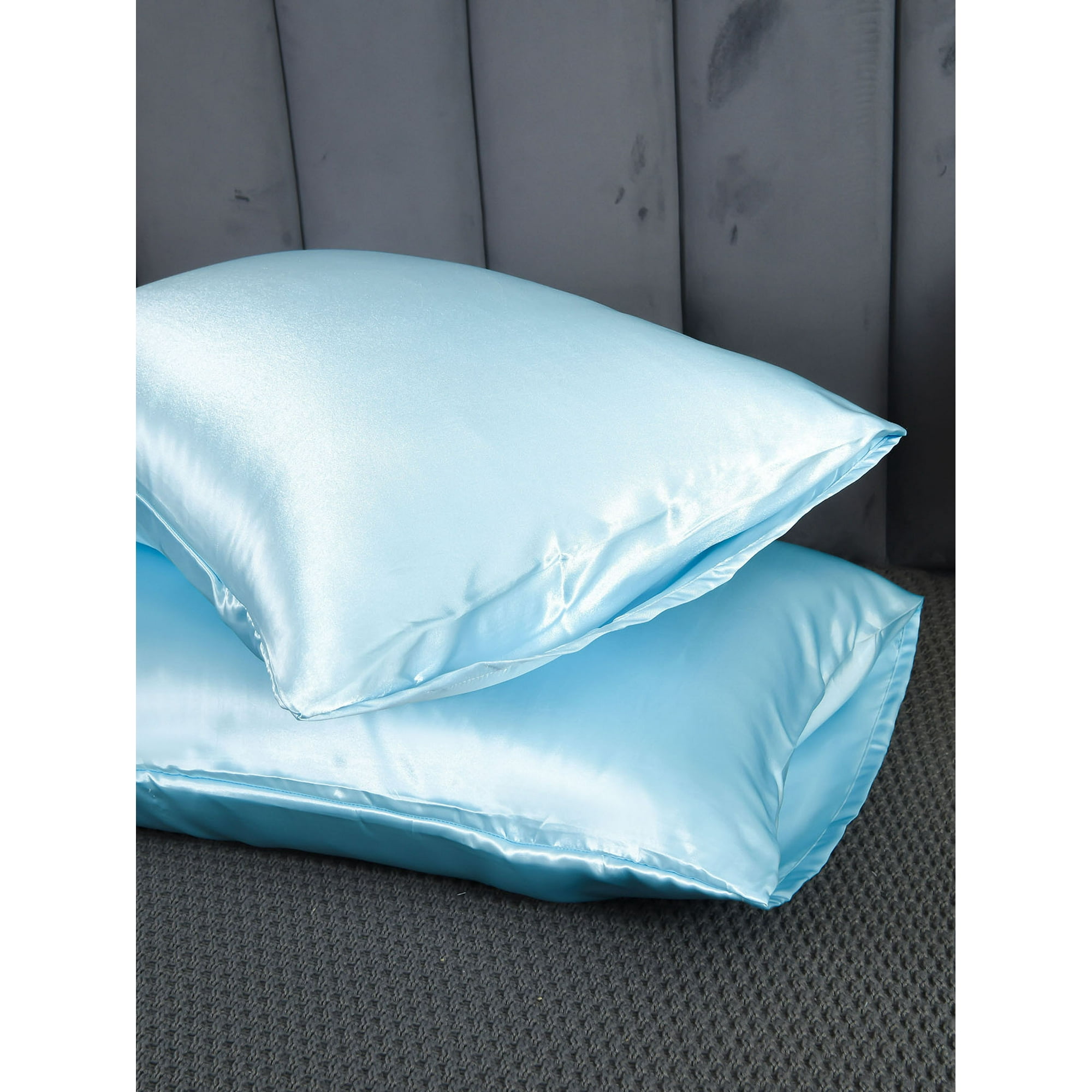 Blue satin pillow clearance