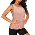 thumbnail image 2 of Fotbe Rose Gold Glitter Blusas Sin Mangas para Mujer – Estilo Casual, Corte Suelto, Slim-Fit, Cuello Redondo Deportivo, Tops de Verano para Gimnasio y Yoga-Medium, 2 of 7