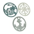 thumbnail image 2 of Zeckos Cast Iron Nautical Design Trivets Rose Kitchen Décor Set of 3, 2 of 7