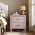 thumbnail image 2 of Leumius Nightstand for Bedroom,Wood Bedside Table with 2 Drawer & Solid Wood Legs,Small Storage Cabinet for Living Room,Pink, 2 of 8