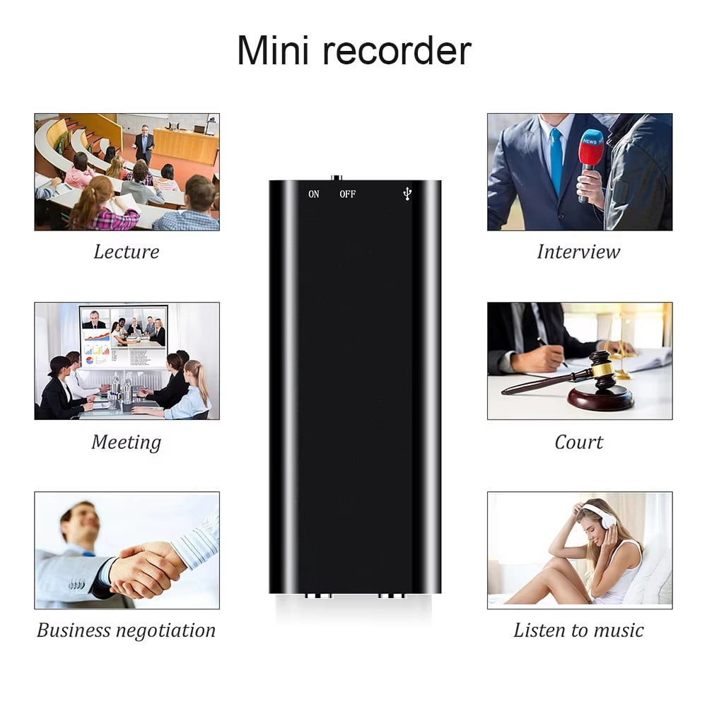 Tape recorder with USB Port 3-in-1 Mp3 Player Professional Voice Digital Audio Mini Voice Recorder 192Kbps Recording WAV