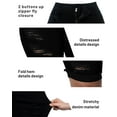 thumbnail image 3 of Gocolloa Womens Plus Size Jean Shorts Stretchy High Waisted Ripped Roll Hem Denim Bermuda Shorts 10" Inseam Black 16W, 3 of 5