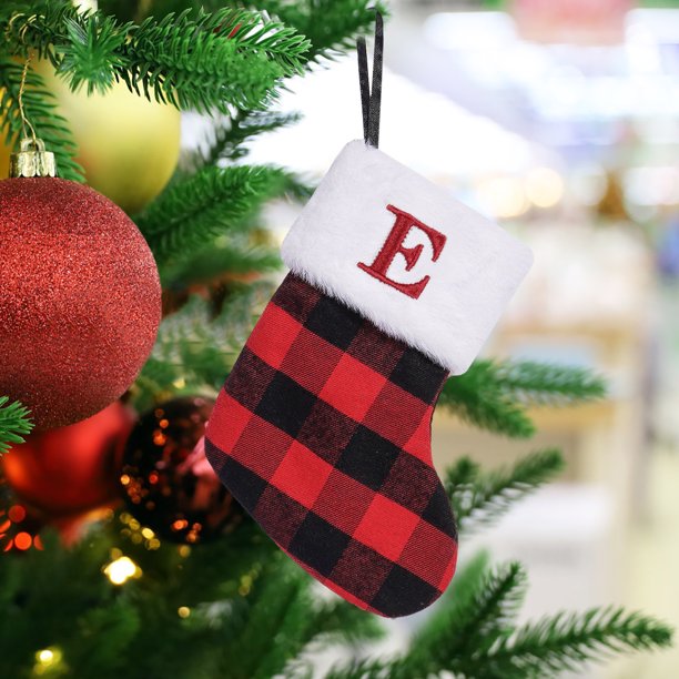 Medias de Punto, Medias de Lana, Letras Bordadas, Bolsa de Regalo para Dulces Infantiles, Bolsa de Regalo para Medias Navideñas