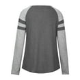 thumbnail image 4 of Elainilye Fashion Long Sleeve Shirts for Women Splicing V-neck Contrasting Colors Raglan Sleeves Knitted Bottoming Shirt Tops,Gray, 4 of 8