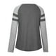 thumbnail image 3 of Tops Para Mujer Camisas de Manga Larga Empalme de Otoño Cuello en V Colores Contrastantes Mangas Raglán Camisa de Fondo de Punto Odeerbi  ODB151126, 3 of 7