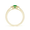 thumbnail image 2 of ANGARA Lab Grown Tapered Shank Emerald Solitaire Ring with Diamond Accents for Women in 14K Yellow Gold (Size-7x5mm) | May Birthstone, Anniversary, Jewelry Gift for Women | Lab-Grown Emerald Ring, 2 of 7