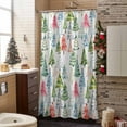thumbnail image 3 of Colorful Christmas Tree Bathroom Shower Curtain Abstract Painting Pine Tree Forest Waterproof Washable Shower Curtains for Bathtub Bath Decor with Grommets and Hook 54 X 78 Inch, 3 of 8