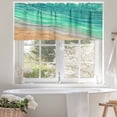 thumbnail image 4 of Abstract Green Valances for Windows, 42 x 12in, Ocean Beach Waves Lines Gradient Rod Pocket Kitchen Valance Curtain Light Filtering Window Treatments for Living Room Bedroom, 1 Panel, 4 of 7