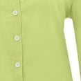 thumbnail image 5 of IROINNID Womens Long Sleeve V-Neck Shirts Loose Buttons Solid Lapel T-shirts Blouse Tops,Green, 5 of 6