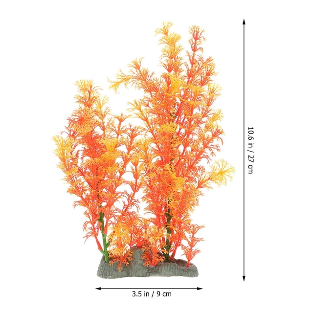 RENACLIPY Creative Orange Artificial Plant Decorative Aquarium Grass for Fish Tank and Home Landscape