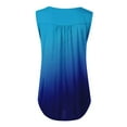 thumbnail image 5 of Usmixi Tank Top for Women Gradient Print Round Neck Sleeveless T Shirts Button Down Loose Flowy Pleated Swing Vest Tunic Blue XL Up to 65% off, 5 of 7