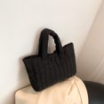 thumbnail image 1 of Bolsas acolchadas con asa superior Bolsa acolchada de algodón informal para vacaciones de fin de semana (negro), 1 of 8
