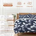 thumbnail image 6 of 3 Piece Blue White Eucalyptus Duvet Cover Set Queen Size,Microfiber Comforter/Quilt Cover with Corner Ties and 2 Pillowcases,Spring Summer Watercolor Leaf All Season Soft Bedding with Zipper Closure, 6 of 8