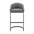 thumbnail image 3 of Bedroom Bench Katherine Counter Stool in Black Metal with Gray Faux Leather,Bedroom Stool, 3 of 11