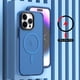 thumbnail image 4 of Funda TEKKU Matte Color para iPhone 15 Trans Azul compatible con MagSafe, 4 of 5