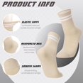 thumbnail image 4 of 8 Pairs Womens Crew Socks Striped Women Sports Crew Socks, Size 6-8, 4 of 7