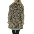 thumbnail image 4 of Fshiont Leopard Print Faux Fur Coat Women Plus Size Lightweight Jacket Cheetah Print Fleece Winter Jackets Elegant Partywear Dark Gray L, 4 of 5