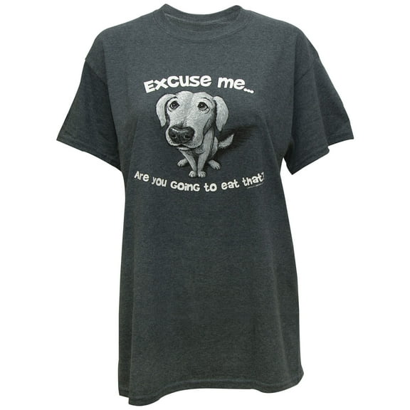 Earth Sun Moon "Excuse Me..." Dog Graphic Women's Novelty T-Shirt in Grey, XL
