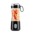 thumbnail image 4 of Licuadora personal, licuadoras portátiles, licuadora eléctrica de frutas, licuadora de jugo, recargable por USB, 6 cuchillas 3D para una mezcla excelente, 380 ml, color negro ER, 4 of 5