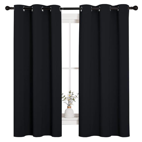 Dreamfair 2 Panels Blackout Curtains for Bedroom and Living Room,Black Thermal Insulated Room Darkening Curtains 52*84 Inch