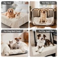 thumbnail image 4 of Waterproof Dog Blanket For Couch: Spill-proof Puppy Blankets Small Medium Dogs Washable  Reversible Soft Flannel Pet Throw Bed Crate Couch Sofa Cover Travel 30" X 40" Beige, 4 of 7