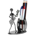 thumbnail image 3 of MyGift Decorative Gun Metal Gray Office Desktop Organizer, Guitar Rocker Design, 3 of 6