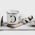 thumbnail image 2 of Koyal Wholesale Stainless Steel Campfire Coffee Mug, Blush Floral Monogram, Letter D, 2 of 5