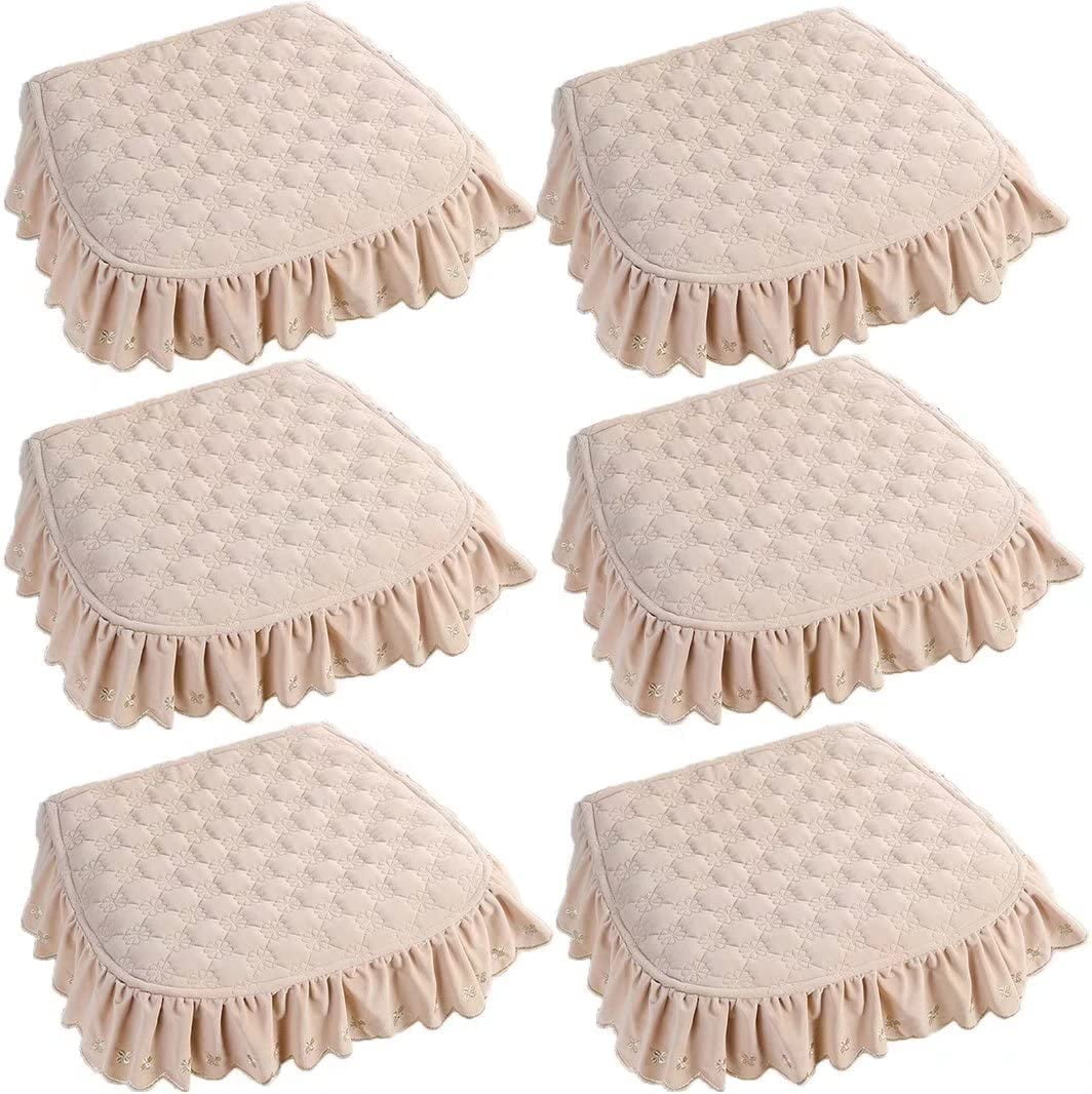 DancePeanut Square Seat Cushions for Kitchen Chairs Set of 6, Chair