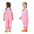 thumbnail image 3 of Agkizg Girls Waterproof Rain Jumpsuit Pants,Girls Jogger Windproof Hiking Pants,Children's Flat Waisted Rain Pants Four Season Thin Straps Rain Pants Waterproof Pants Raincoat Rain Gear Pants, 3 of 4