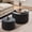 Dark Gray, variant on 28" Round Storage Ottoman Set of 2 with Wheels, Solid Wood Removable Lid, Multifunctional Foot Rest & Coffee Table for Living Room Bedroom, Beige