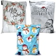 thumbnail image 2 of 10x13 Merry Christmas Combo! Santa, Snowmen and Wreath Poly Mailers, Holiday Bags, 2 of 10
