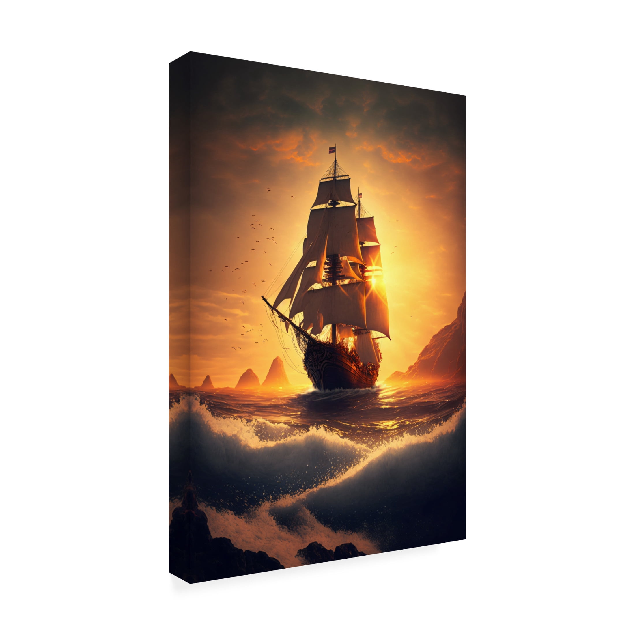 Canvas Wall Art - Ray Heere 'The Flying Dutchman 16' Wall Art for Living Room, Bedroom, or Office Décor by Trademark Fine Art - 30 x 47 Inches