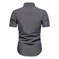 thumbnail image 2 of Camisas Y s Top de camisa con estampado de solapa de manga corta informal de primavera y verano para hombre (Black, S), 2 of 3