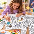 thumbnail image 5 of WOYY Kids DIY Coloring Pajamas Long Sleeve Top Pants Kids Sleep Set Nightwear, Sizes 2-9, 5 of 6