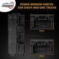 thumbnail image 4 of Driver Side Master Power Window Switch Gray | for 1999 2000 2001 2002 Chevy Silverado GMC Sierra 1500, 2500, 2500 HD,, 4 of 5