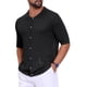 thumbnail image 4 of Camisa de rayas para hombre Inspire Chic, de verano, de manga corta, de punto, transparente, talla XL, negra, 4 of 5