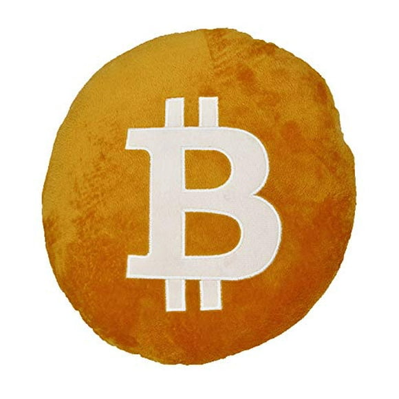 Bitcoin Pillows – Embroidered Round Stuffed Plush BTC Crypto Cushion – Soft Bitcoin Decor for Traders & Crypto Fans