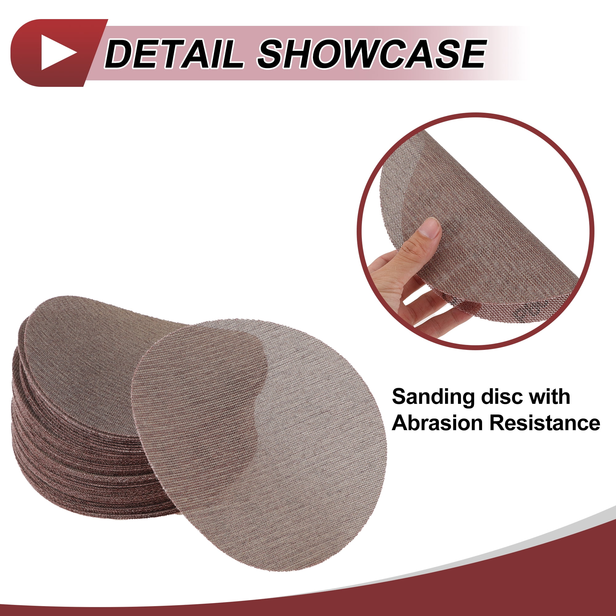 Unique Bargains 50 Pcs 8in Abranet Sanding Mesh Hook Loop Dust Free Net ["80"]