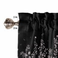 thumbnail image 5 of Tier Curtains 45 Inches Long, Black Botanical Window Treatment Curtain Drapes, Dragonfly Flower Leaf Retro Style Window Half Privacy Curtains for Bedroom Bathroom, 42"x45", 2 Panels, 5 of 7