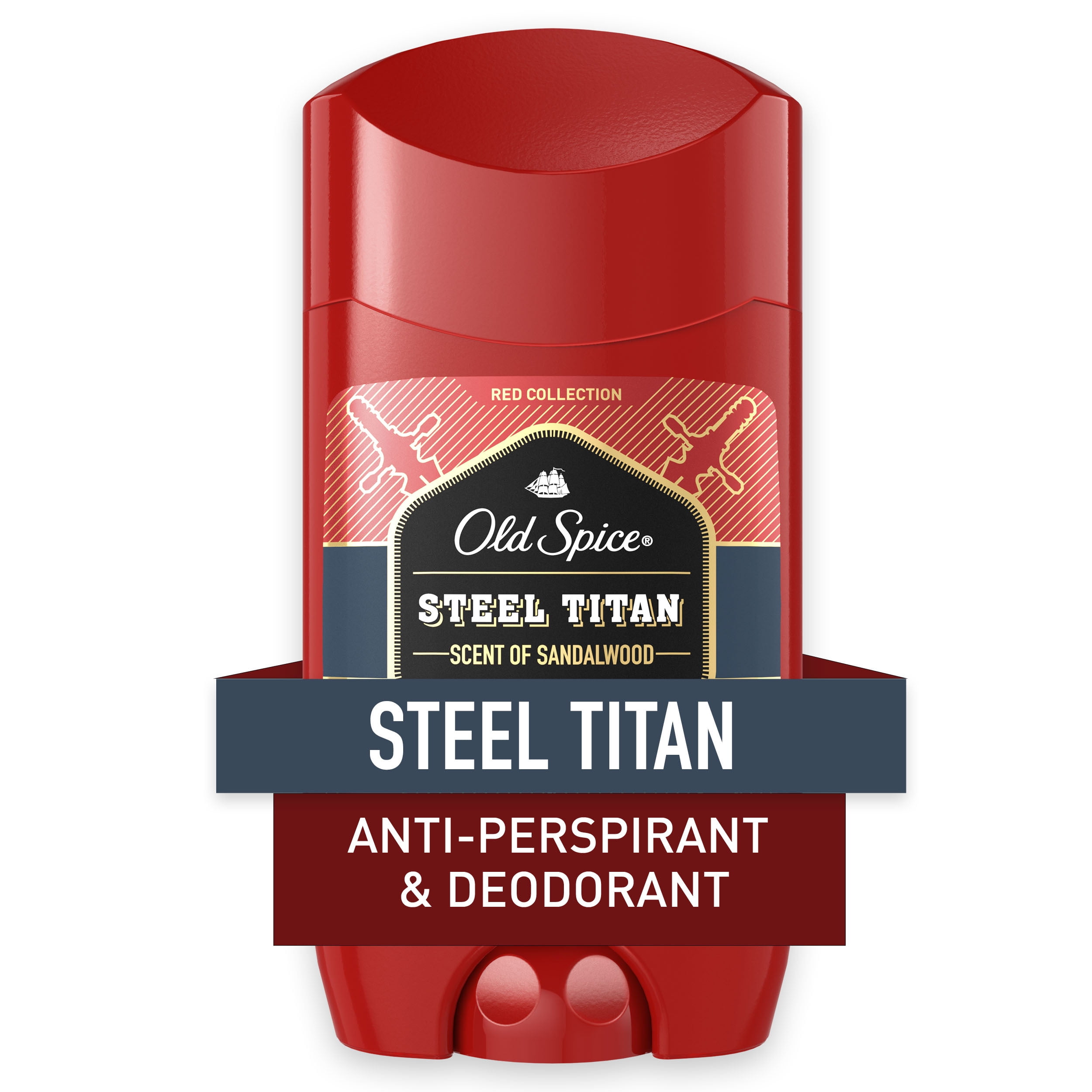 Old Spice Red Collection Anti-Perspirant Deodorant For Men, Steel Titan Scent, 2.6 Oz.