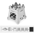 thumbnail image 7 of NFTIGB Portable Folding Stainless Steel Wood Burning Camping Stove with Alcohol Tray, Silver (5.8 x 5.8 x 7.1 inches / 14.7 x 14.7 x 18.0 cm), 7 of 7